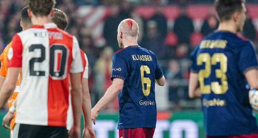Ajax star Davy Klaassen injured after being struck by object thrown from crowd